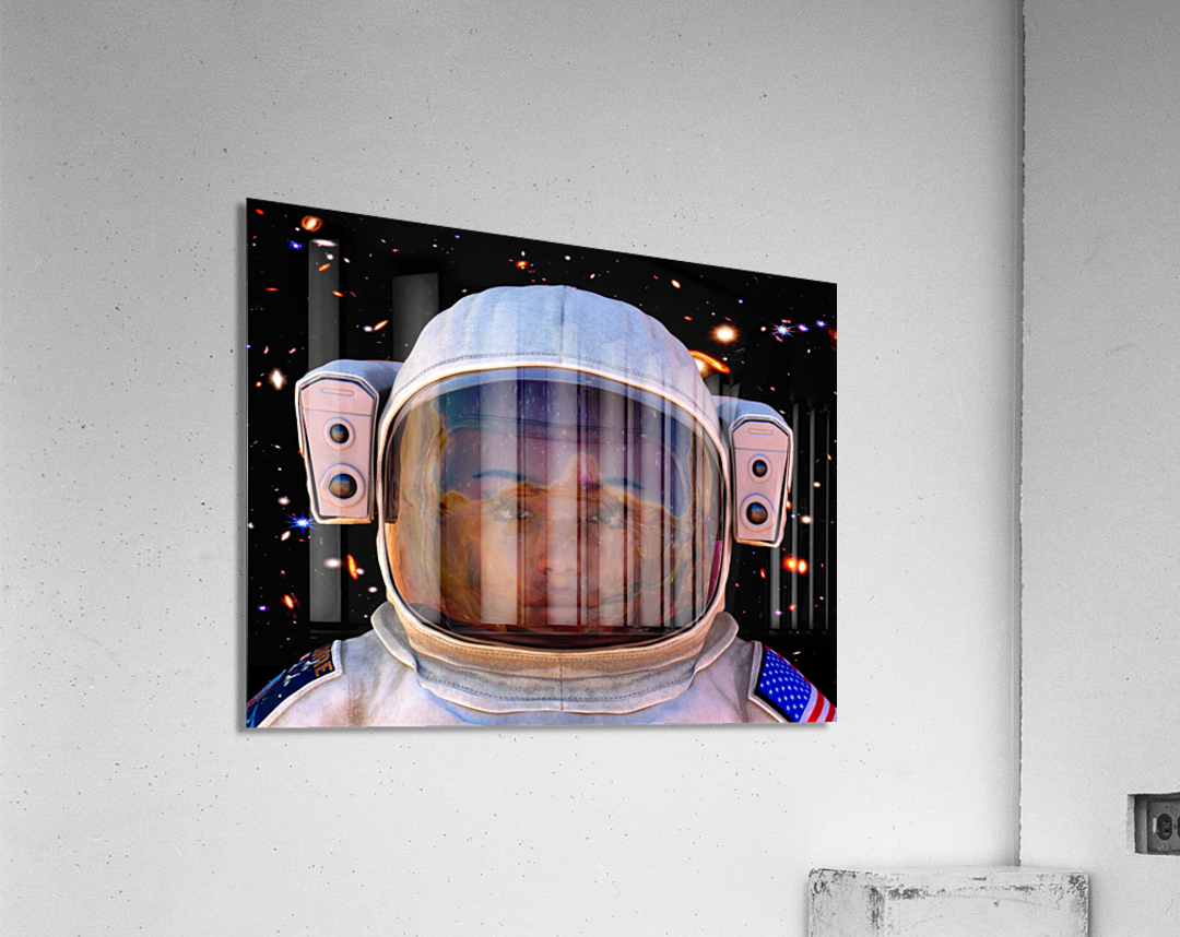 Female Space Explorer witnesses the Carina Nebula as seen by the James Webb Telescope Acrylic Print