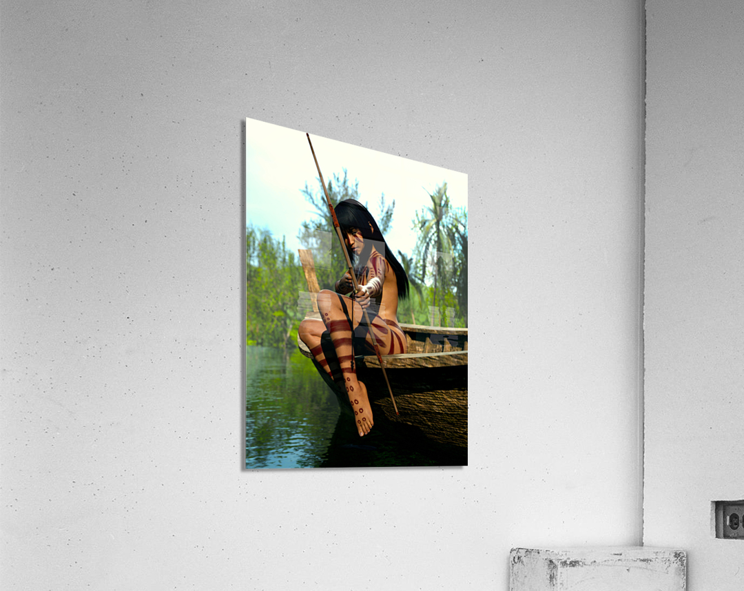 In the Sights of a Nude Indigenous Girl Acrylic Print