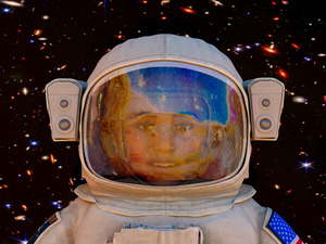 Female Space Explorer witnesses the Carina Nebula as seen by the James Webb Telescope