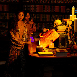 Young Wiccan Girls Practing their Witchcraft