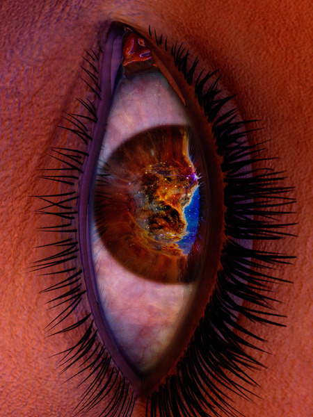 Female Space Explorer witnesses the Carina Nebula as seen by the James Webb Telescope Print