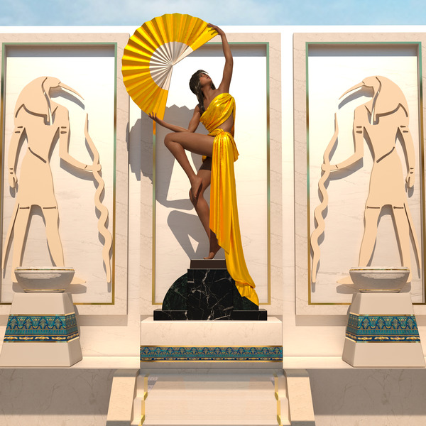 Art Deco Egyptian Statue - In the flesh Print