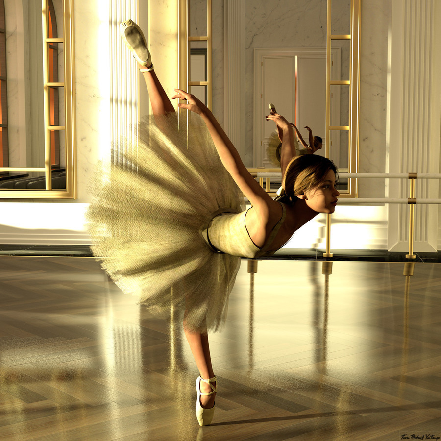 Ballet Practice Paris - Degas Little Dancer Tribute   Print