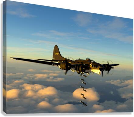 Boeing B-17 Flying Fortress Bomb Drop 2 color Canvas Print