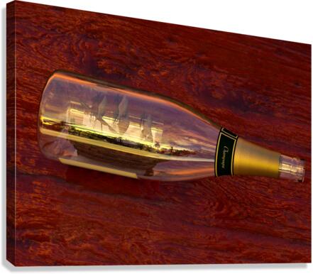 Impossible Ship in a Bottle Canvas Print