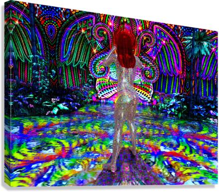 Psychedelic Ayahuasca Angel - DMT Journey Canvas Print