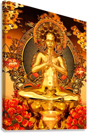 The Buddhista in Gold with gifts - goddess of transcendental wisdom Canvas Print