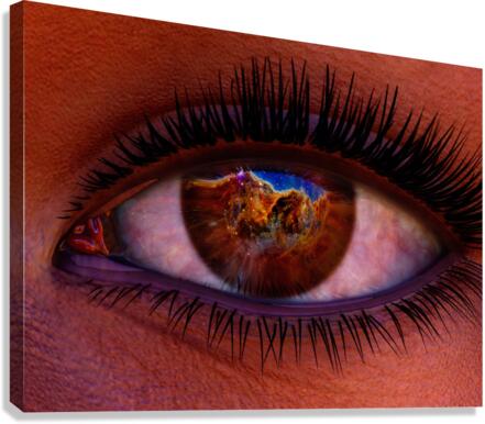 Female Space Explorer witnesses the Carina Nebula as seen by the James Webb Telescope Canvas Print