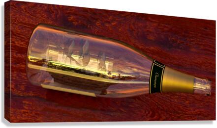 Impossible Ship in a Bottle Canvas Print