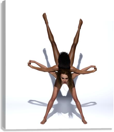 Yoga Couple Star Position Pose Canvas Print