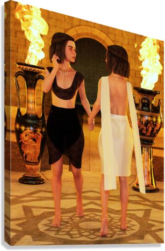 Yin and Yang as Twin Women Canvas Print
