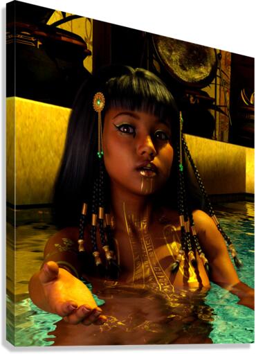 The Seductive Cleopatra VII Philopator Queen and Sex Symbol in her temple pool  Canvas Print