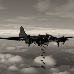 Boeing B-17 Flying Fortress Bomb Drop 2 BW