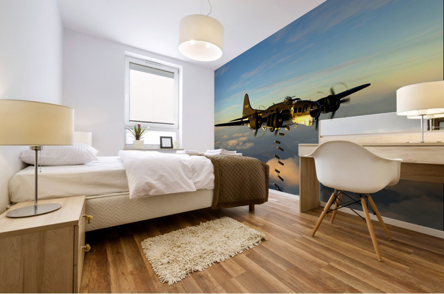 Boeing B-17 Flying Fortress Bomb Drop 2 color Mural print