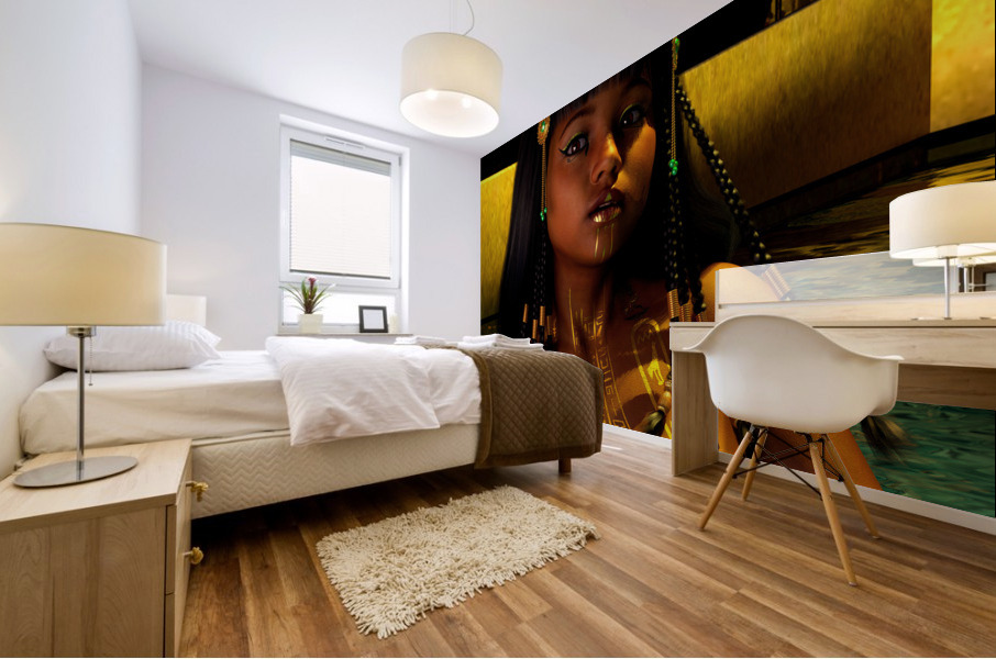 The Seductive Cleopatra VII Philopator Queen and Sex Symbol in her temple pool  Mural print