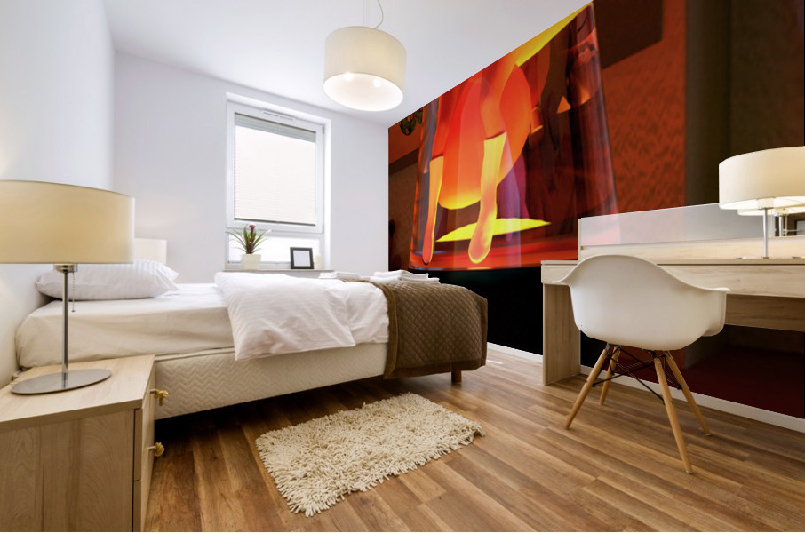 70s Girl in a Lava Lamp Mural print