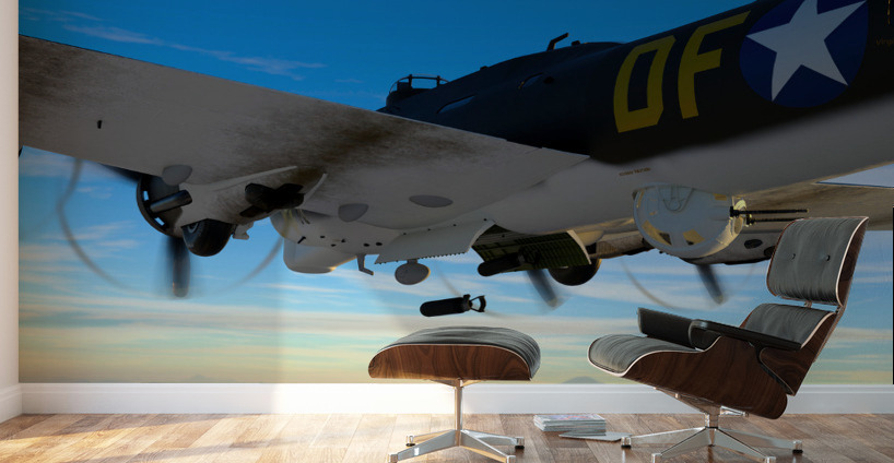 Boeing B-17 Flying Fortress Bomb Drop Wall Murals