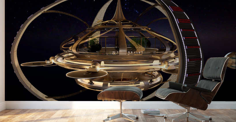 Interstellar Spaceship Eden  Wall Murals