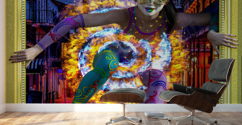 Out Of Mardi Gras Bourbon Street New Orleans Louisiana  Wall Murals