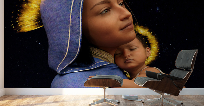 Madonna And Child - Galilean Mary and Jesus - 75MP 3:4 ratio Wall Murals