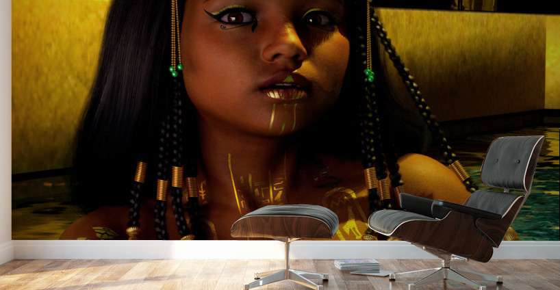 The Seductive Cleopatra VII Philopator Queen and Sex Symbol in her temple pool  Wall Murals