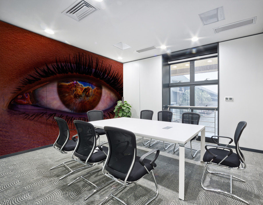 Female Space Explorer witnesses the Carina Nebula as seen by the James Webb Telescope Wall Printing
