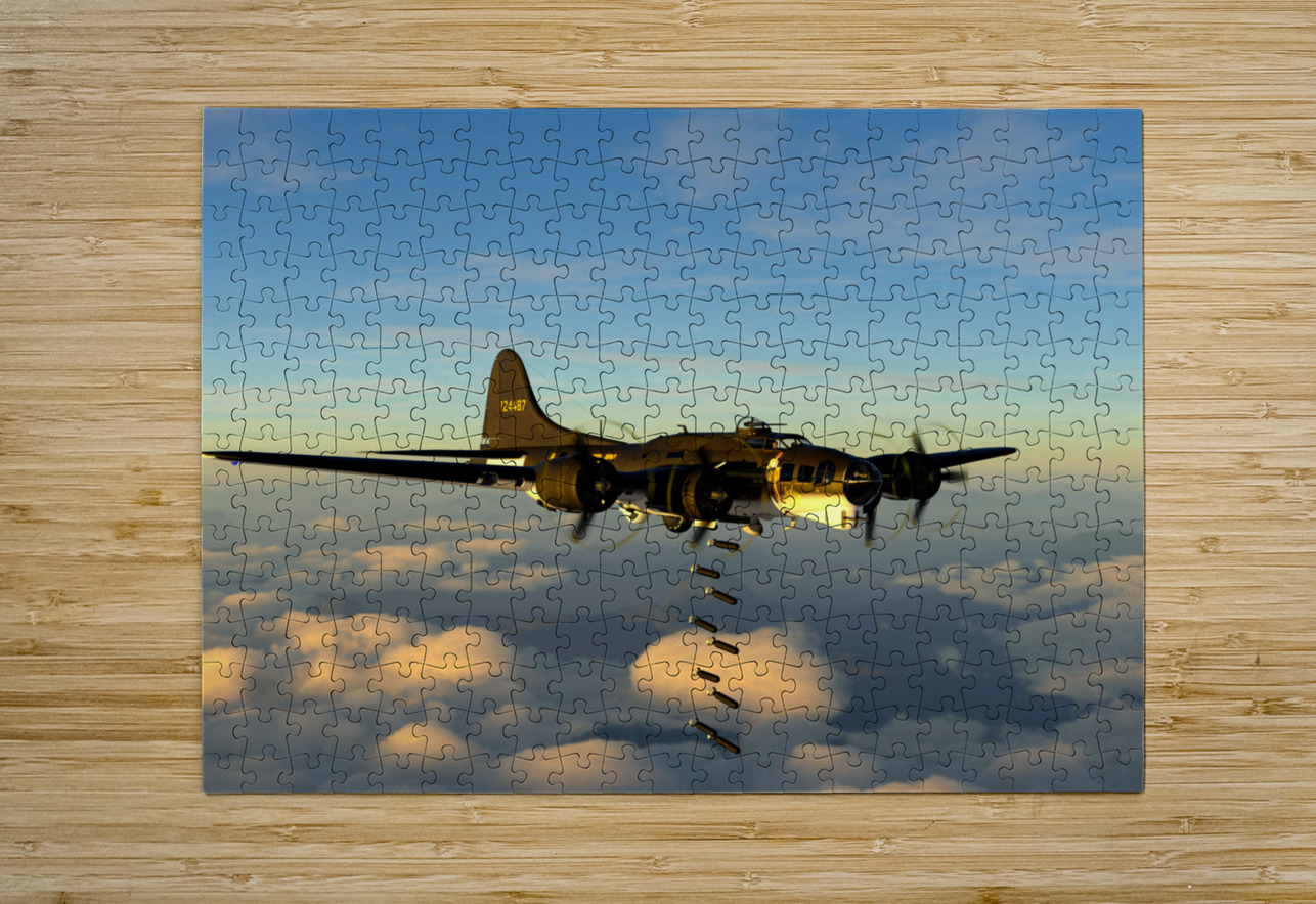 Boeing B-17 Flying Fortress Bomb Drop 2 color Kevin Michael VerKamp Puzzle printing