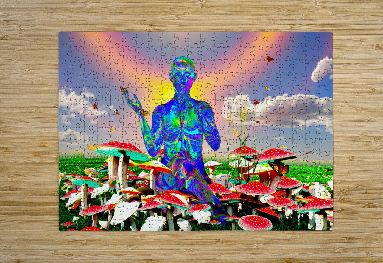 Magic  psychedelic psychoactive psilocybin mushrooms Kevin Michael VerKamp Puzzle printing