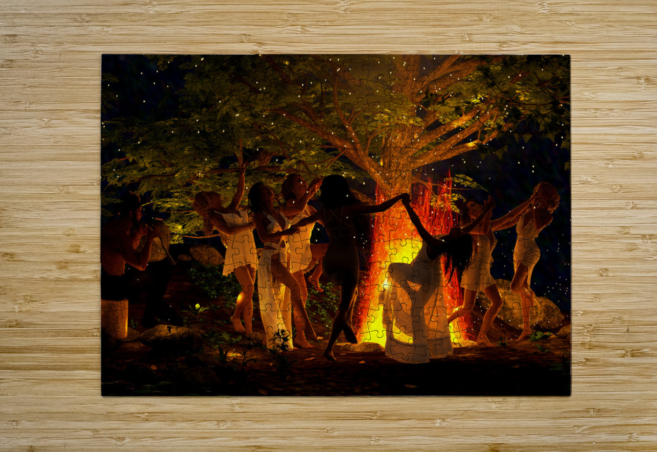 The God Pan with Nymphs Dancing in the Forest Kevin Michael VerKamp Puzzle printing