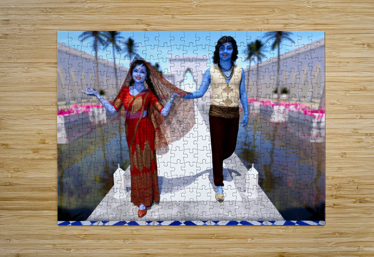Krishna and Radha entering the temple Kevin Michael VerKamp Puzzle printing