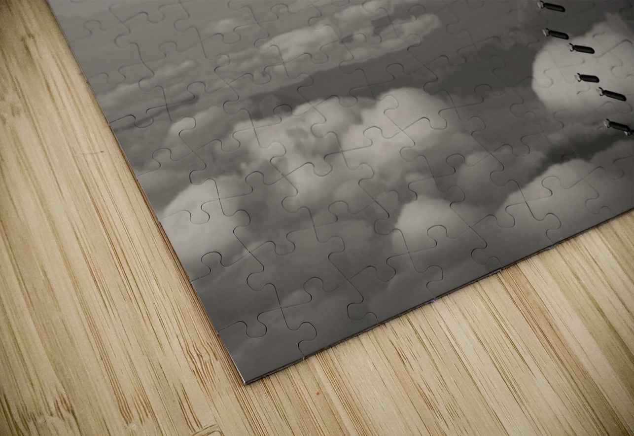 Boeing B-17 Flying Fortress Bomb Drop 2 BW Kevin Michael VerKamp Puzzle