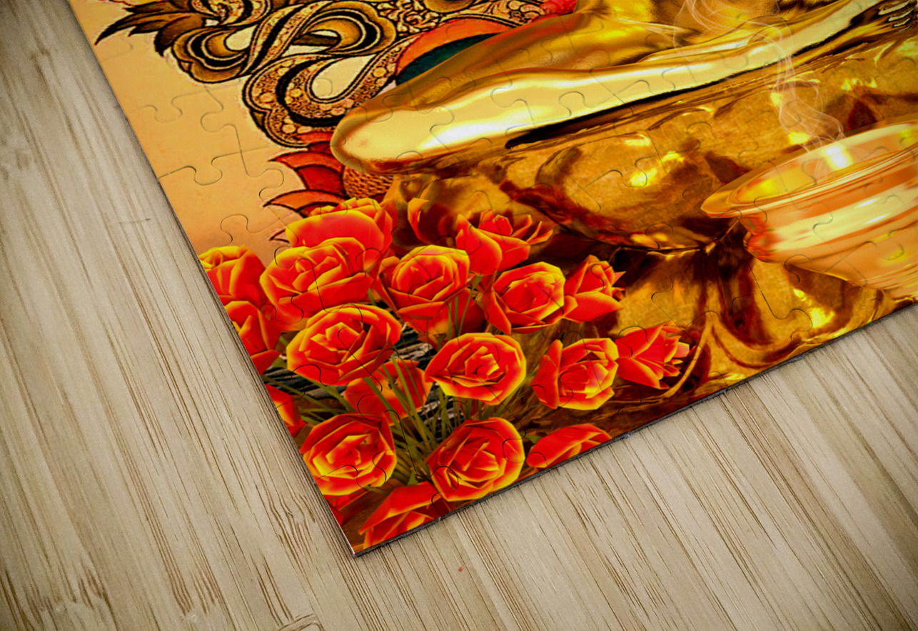 The Buddhista in Gold with gifts - goddess of transcendental wisdom Kevin Michael VerKamp Puzzle