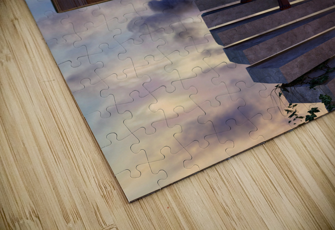 Girl Escaping Demon in Story Book - innocence vs evil Kevin Michael VerKamp Puzzle