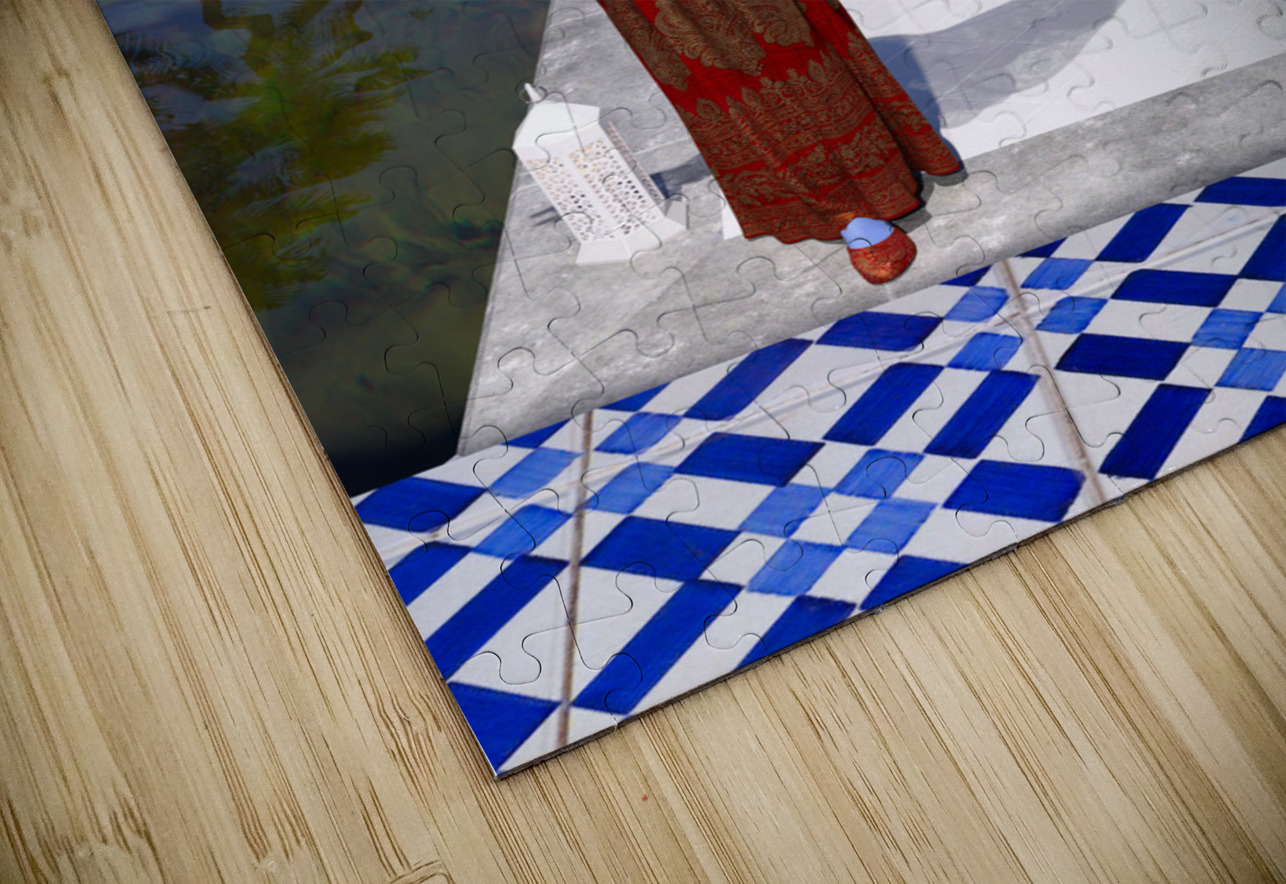 Krishna and Radha entering the temple Kevin Michael VerKamp Puzzle