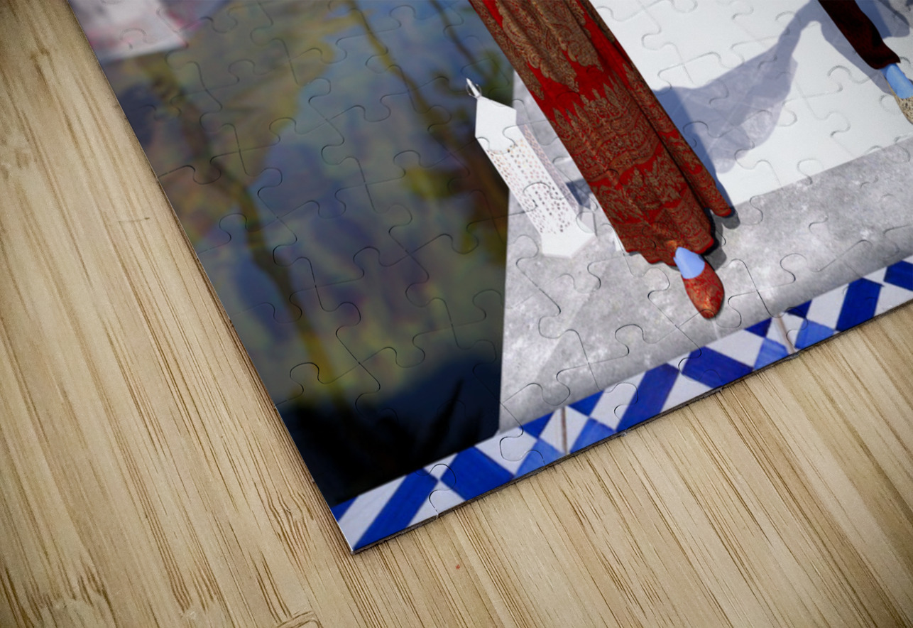 Krishna and Radha entering the temple Kevin Michael VerKamp Puzzle