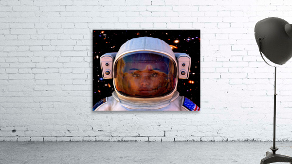 Female Space Explorer witnesses the Carina Nebula as seen by the James Webb Telescope Wall Preview