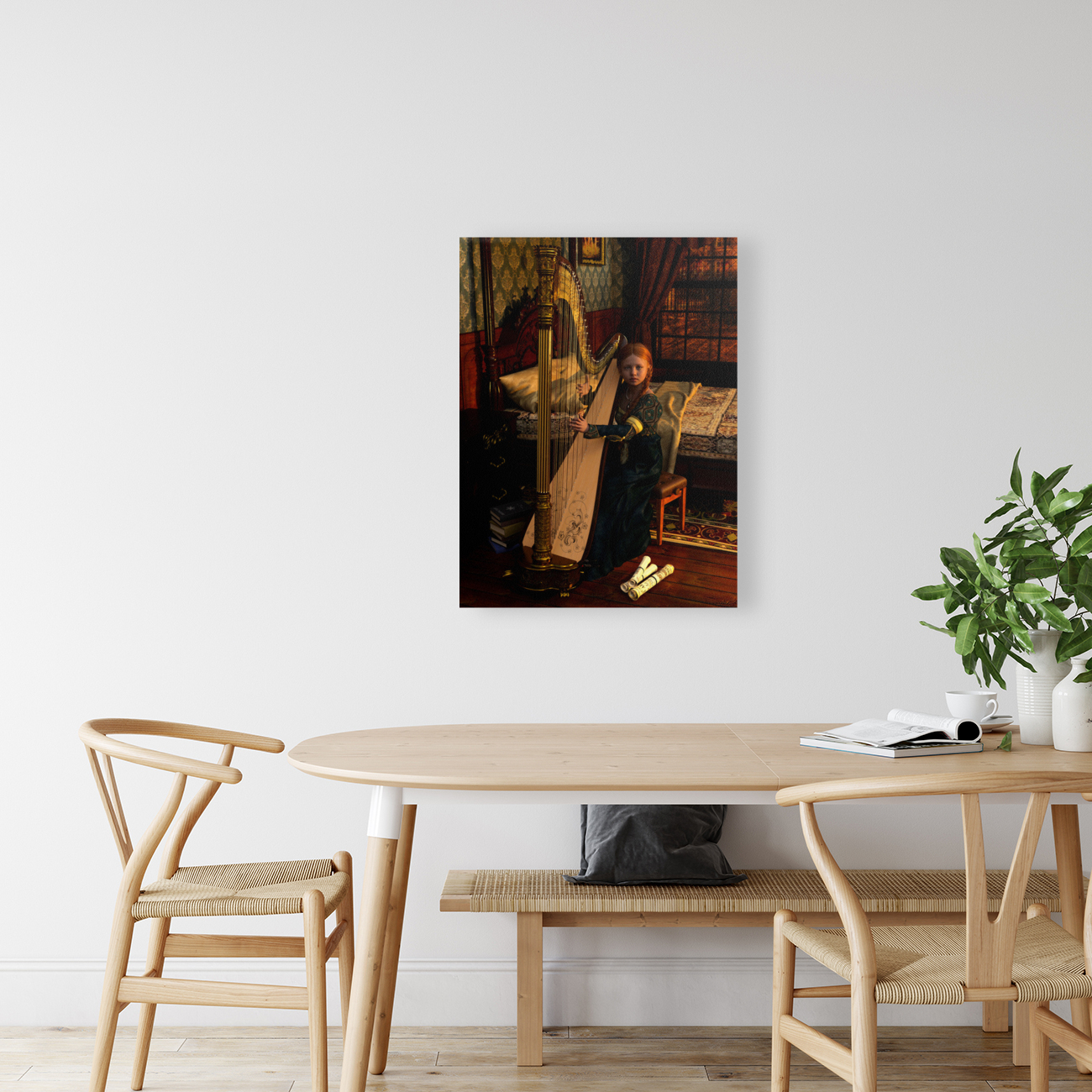 Serenade of the Clarsach Celtic Harpist  Reproduction